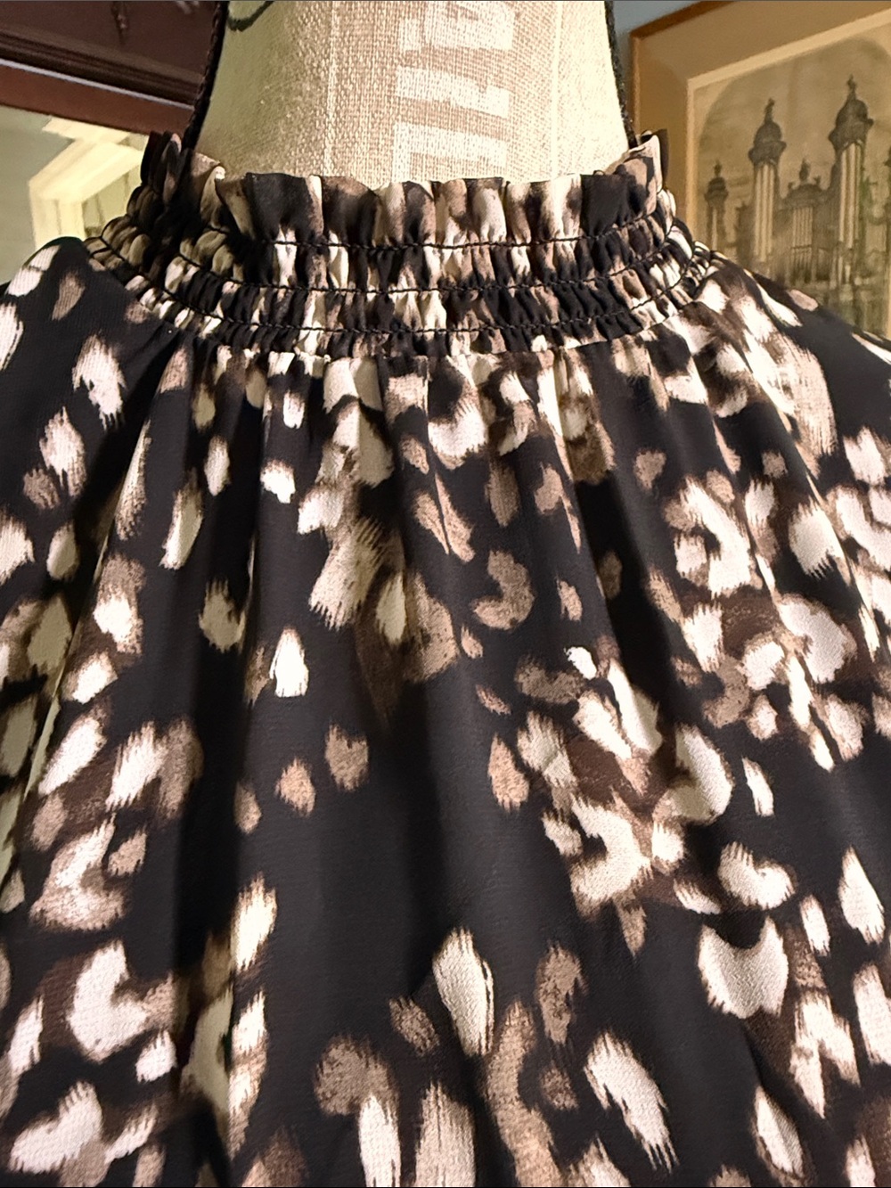 NWT Nine West Belted Mock Neck Animal Print Mini Dress Medium - Picture 3 of 15